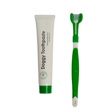 Triple Headed Pet Tooth Brush with Toothpaste